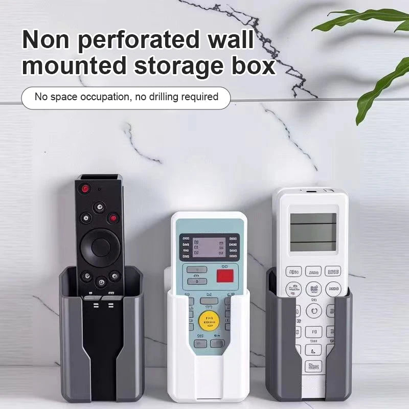 Wall Mounted Remote Control Holder – No-Drill Storage Box Wall Storage Organizer Axl
