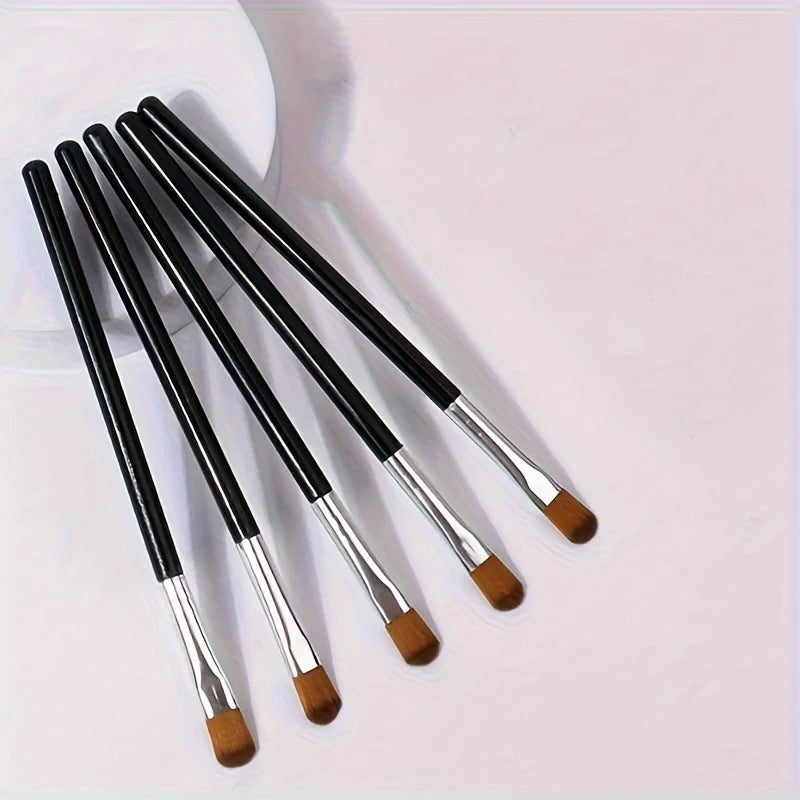 Mini Eyeshadow & Nail Art Brush Set – Flat Head Makeup Brushes Makeup Brush Set Axl black