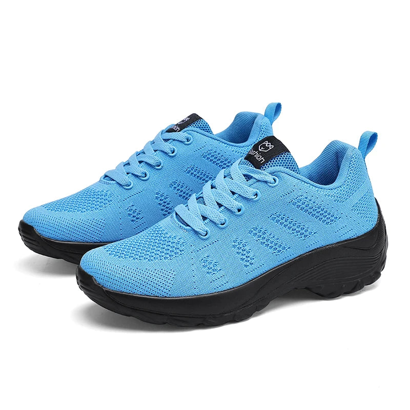AZGB Women's Breathable Mesh Cushioned Training Sneakers Women's Training Sneakers Axl Sky blue 36
