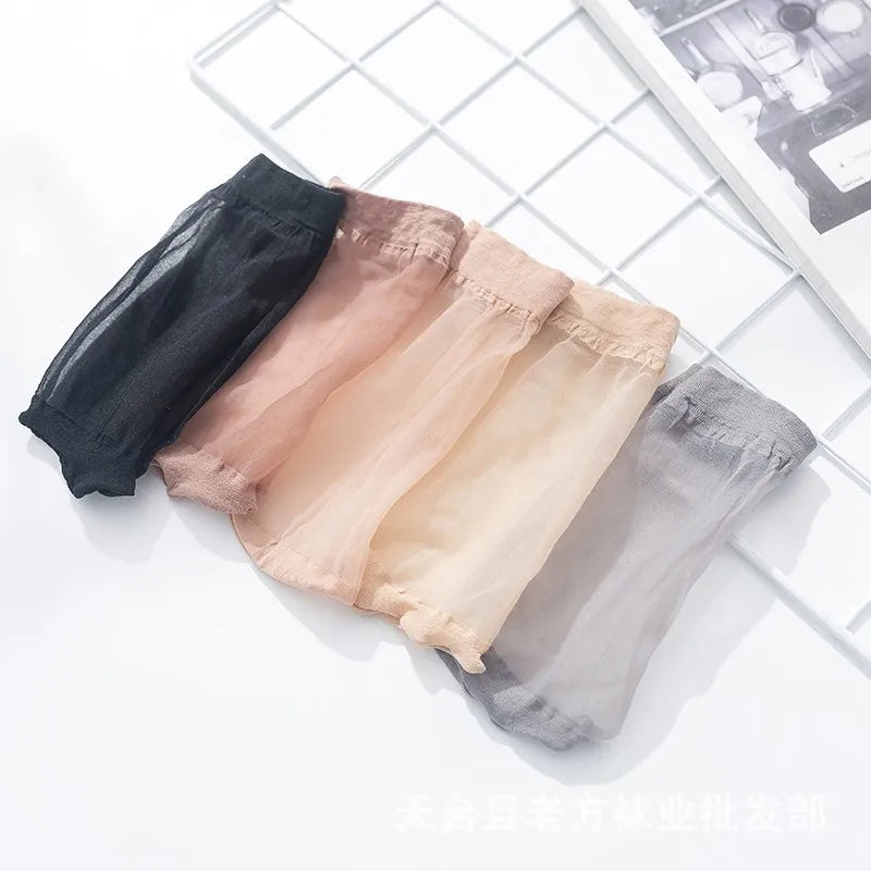 10 Pairs Women's Sheer Low-Cut Stockings – Breathable Silk-Feel Women's Sheer Socks Axl