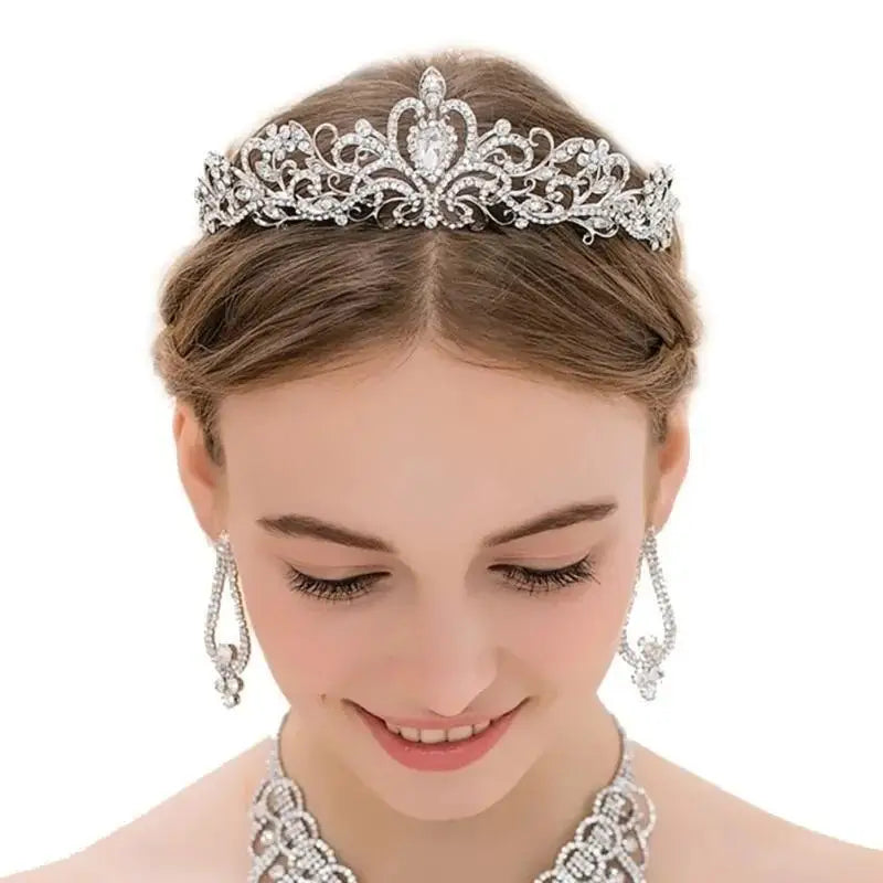 Luxury Diamond Crown Tiara – Bridal Wedding Princess Headpiece Bridal Crown Tiara Axl