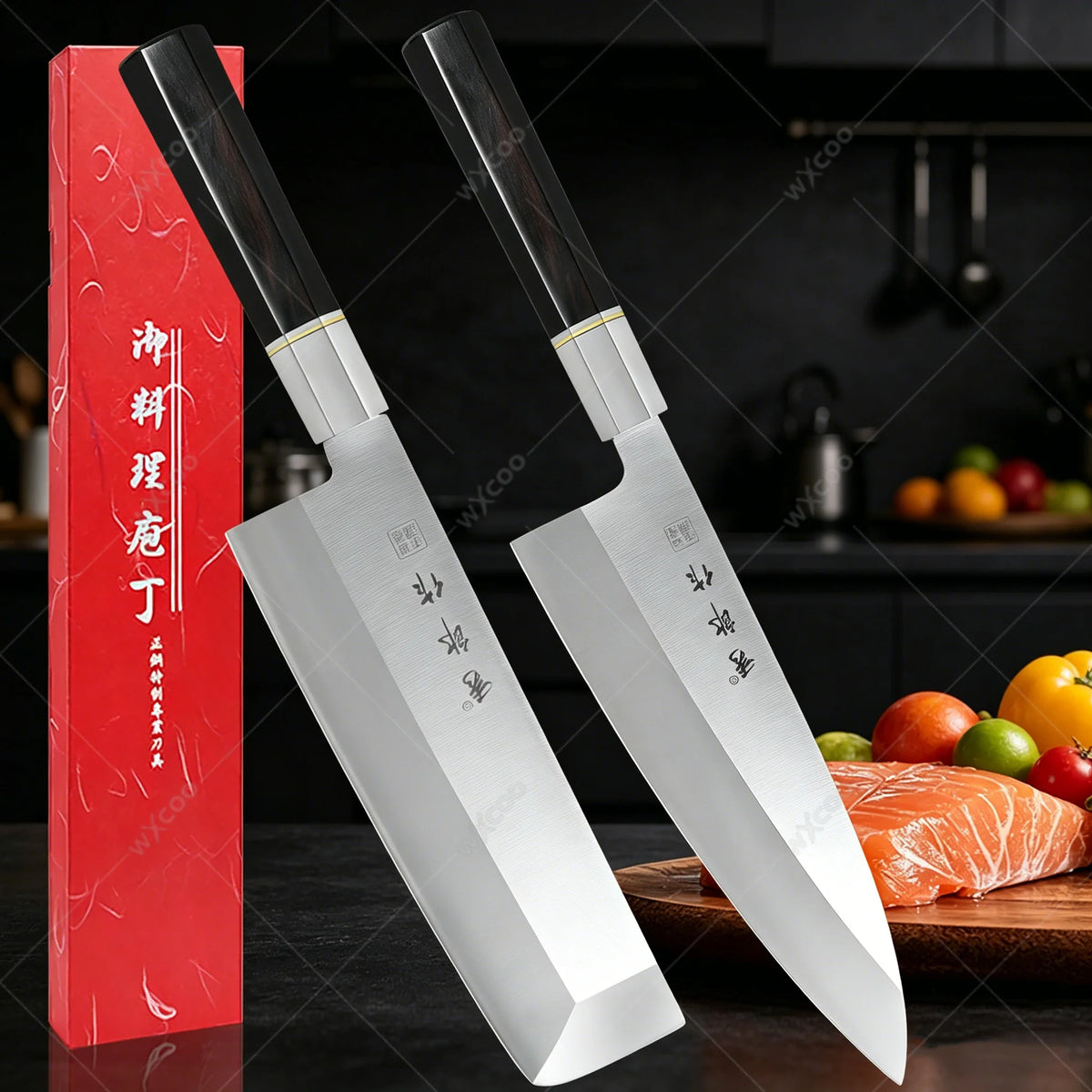 WXCOO Fish Filleting Knife – Sashimi & Sushi Stainless Steel Fish Filleting Knife Axl 2PCS-21CM