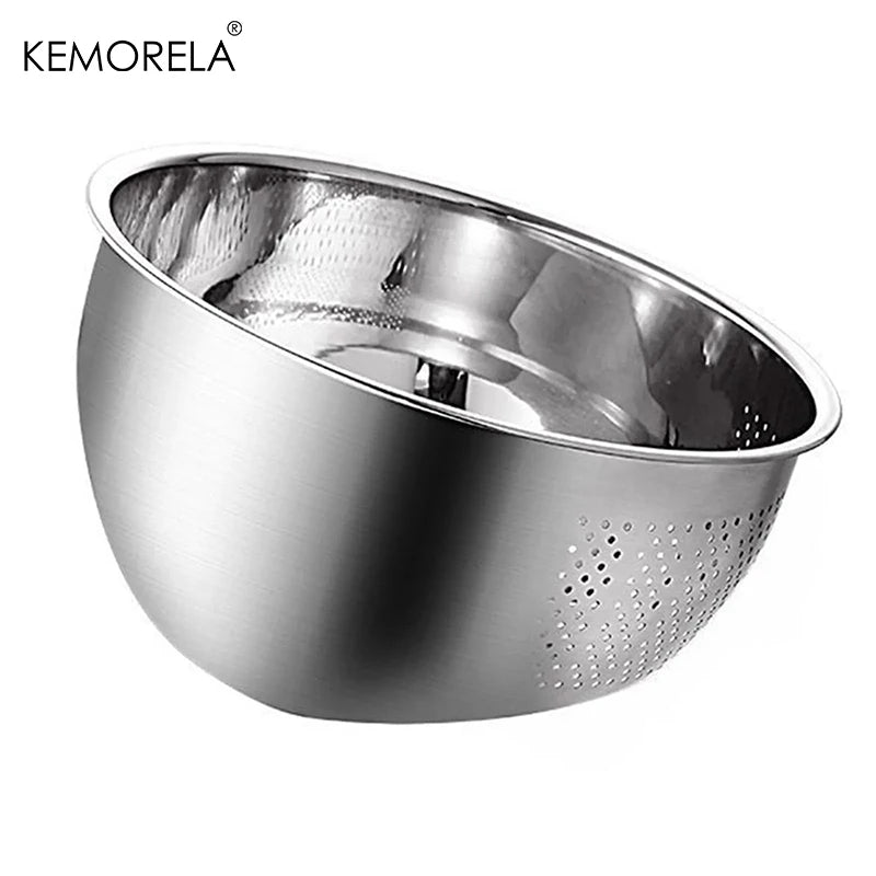 Stainless Steel Rice Washing Bowl & Colander Basket | KEMORELA Kitchen Colander Basket Axl 23 cm
