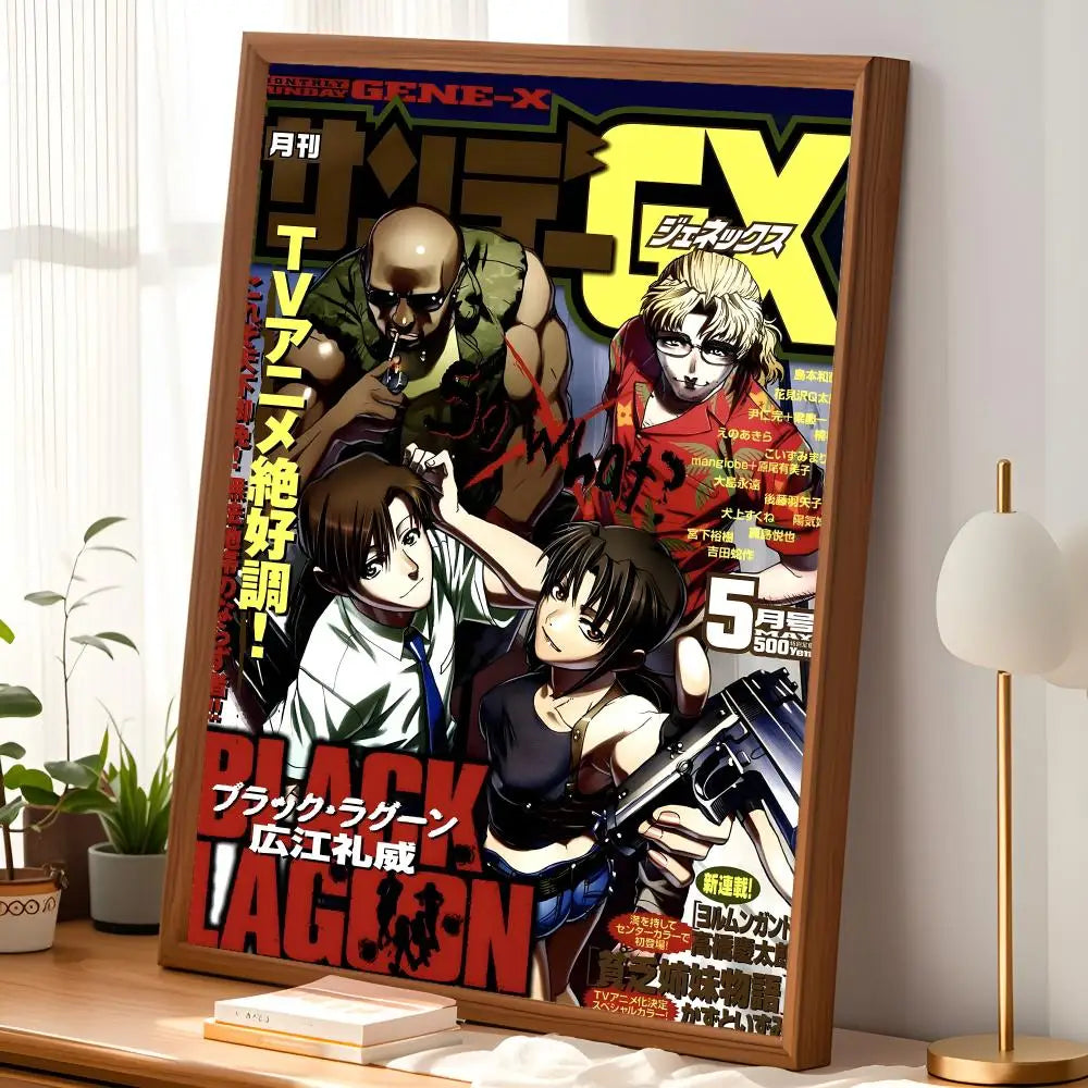 Black Lagoon Anime Poster – Self-Stick HD Waterproof Wall Art Anime Wall Poster Axl