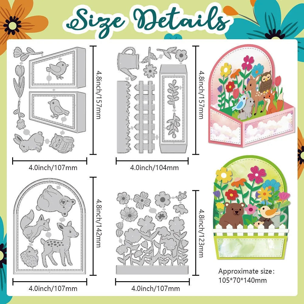 Zoo Theme Carbon Steel Cutting Dies – 4-Pc Scrapbook Set Craft Cutting Dies Axl