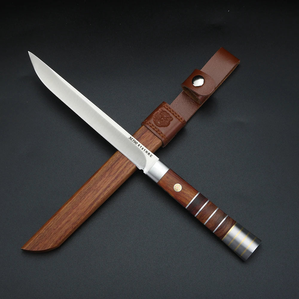 XUAN FENG D2 Steel Chef Knife – Sharp Wood Handle Meat Knife Chef Kitchen Knife Axl Red
