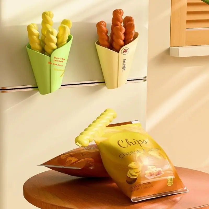 Twist Seal Food Bag Clips – 5 Pack with Magnetic Storage Box Food Bag Clips Axl