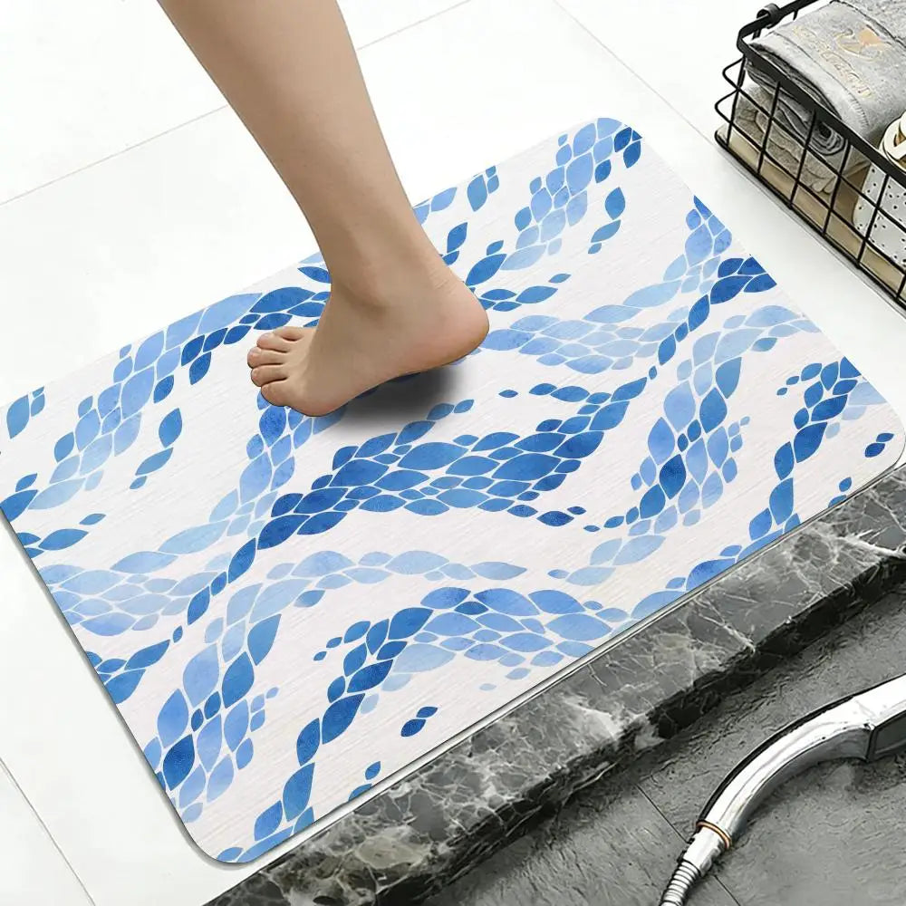 Caribbean Wave Diatomite Bath Mat – Quick Dry & Non-Slip Diatomite Bath Mat Axl