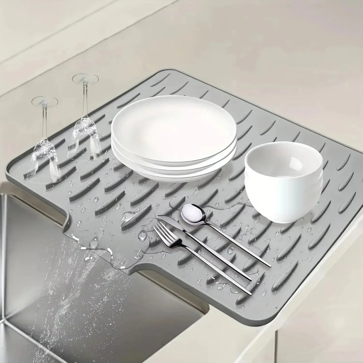 Silicone Drain Mat – Kitchen Sink Dish Drying & Heat Pad Silicone Drain Mat Axl