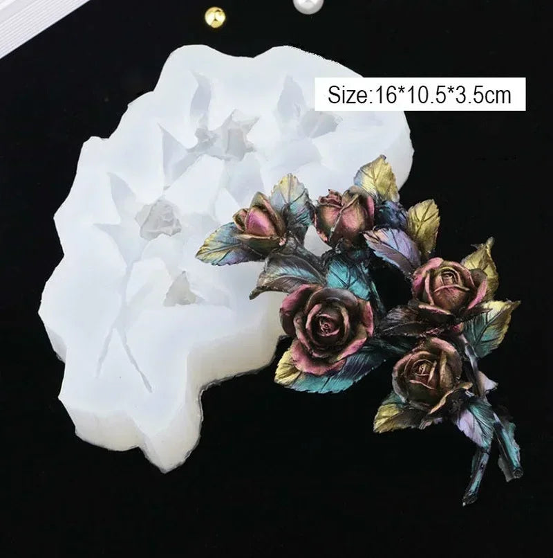 Silicone Rose Flower Mold – Resin, Epoxy & Concrete DIY Crafts Silicone Craft Mold Axl