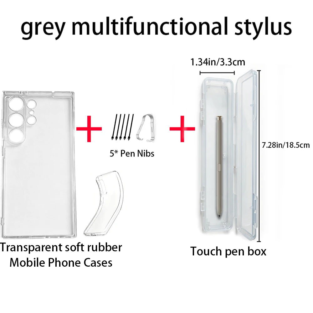 S Pen Stylus + Nibs + Clear Case Kit – Samsung Galaxy S24 Ultra Phone Stylus Kit Axl Grey