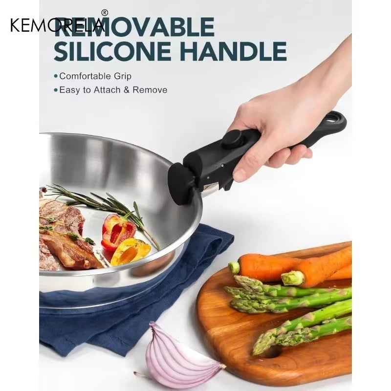 KEMORELA 316 Stainless Steel Pan Set | Stackable, Induction Safe Stainless Steel Pan Set Axl