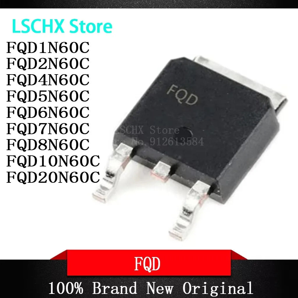 10pcs TO-252 600V N-Channel MOSFET FQD Series Transistors MOSFET Transistors Axl FQD2N60CTM
