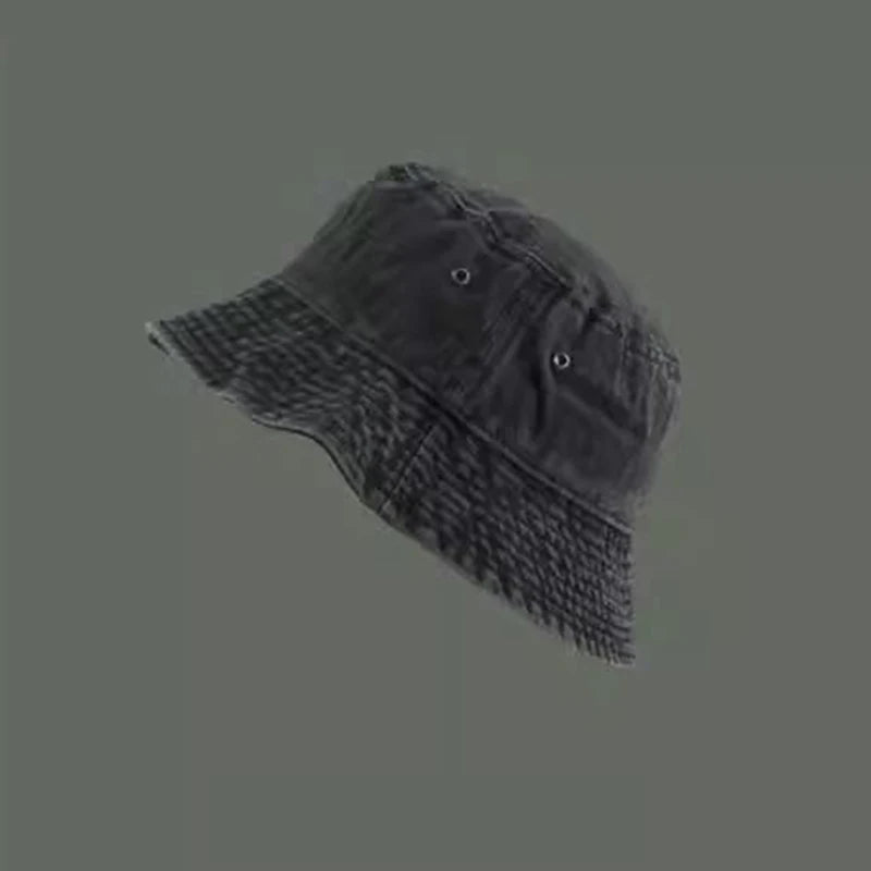 Retro Washed Denim Bucket Hat – Unisex Outdoor Sun Hat Bucket Hat Axl A one size