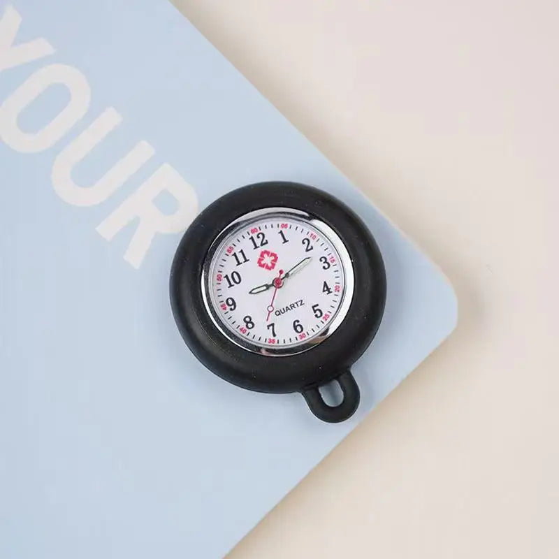 Silicone Nurse Fob Watch – Colourful Lapel Clip Pocket Watch Nurse Fob Watch Axl one size Black