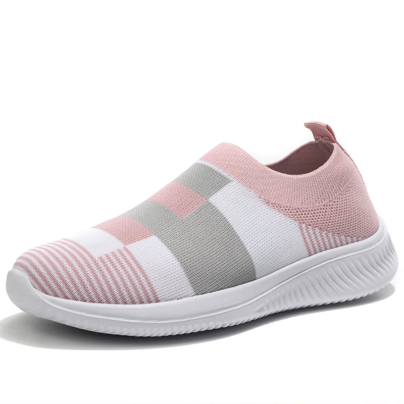 HAJINK Women's Knitted Vulcanized Flat Sneakers – Mix Color Women's Sneakers Axl