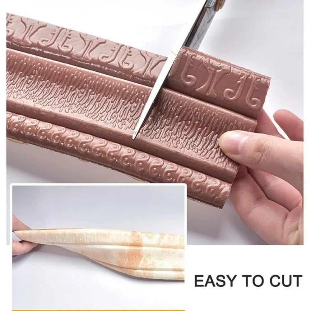2.3m 3D Self-Adhesive Wall Trim Skirting Border Strip Decor Wall Border Trim Axl