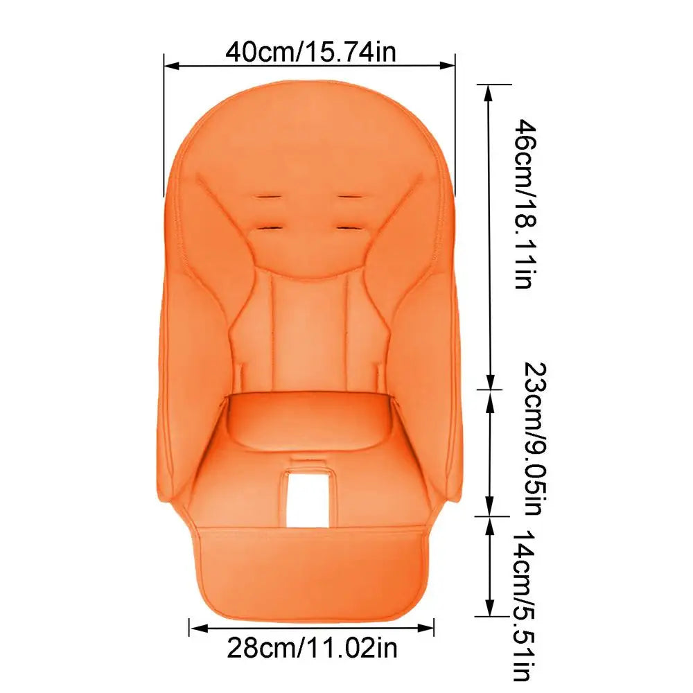 Kids High Chair Cushion – PU Leather Padded Seat Cover High Chair Cushion Axl orange