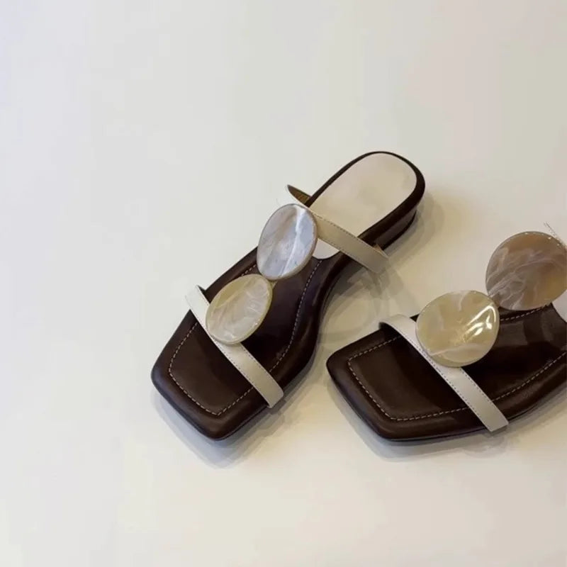 Women's Flat Roman Sandals – Open Toe Square Head Summer Slippers Women's Flat Sandals Axl