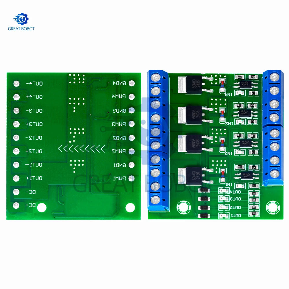 4-Channel MOSFET PWM Switch Controller Board DC 5V–27V MOSFET Controller Board Axl