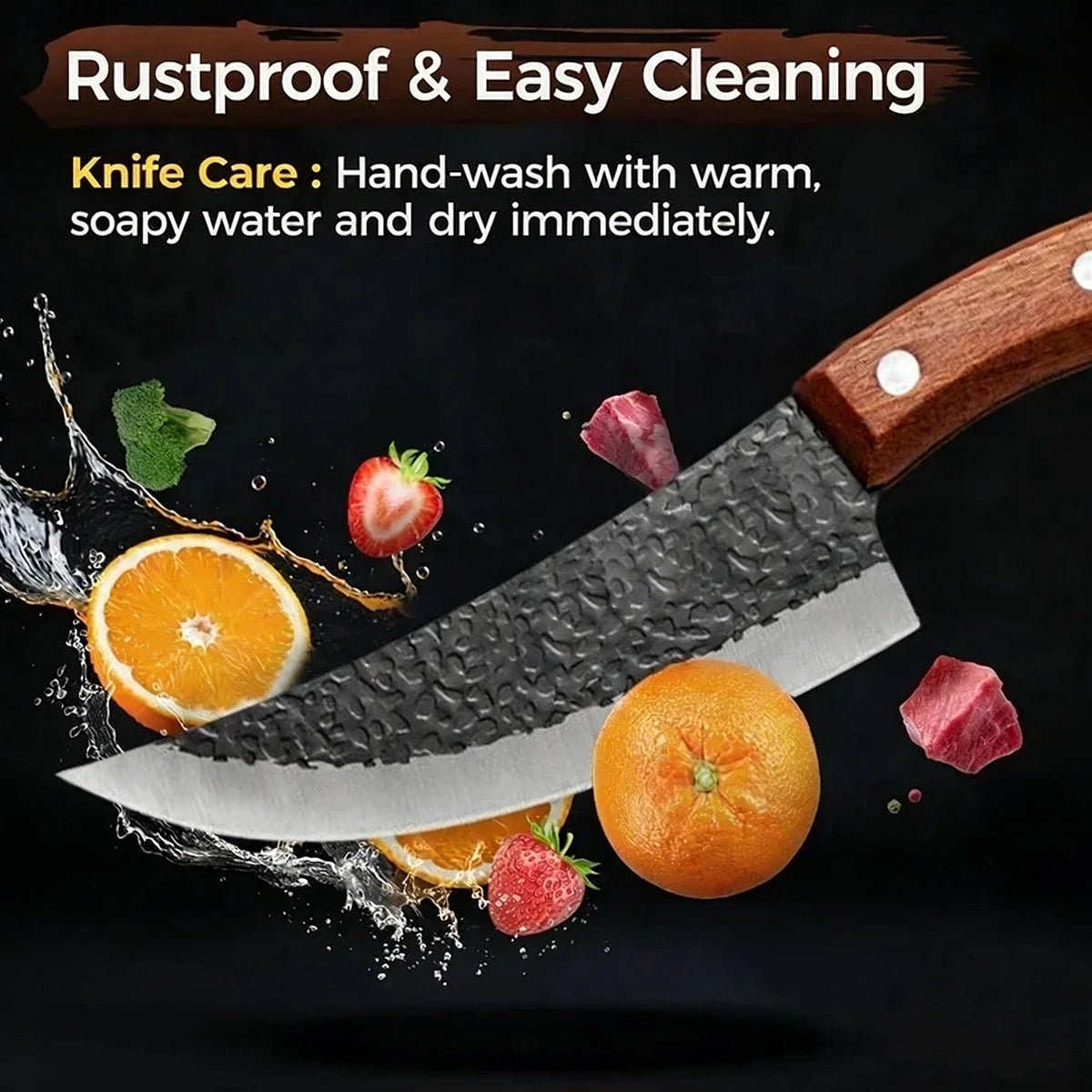 Handmade Forged Chef Knife Set – Butcher, Boning & Cleaver Kitchen Knife Set Axl