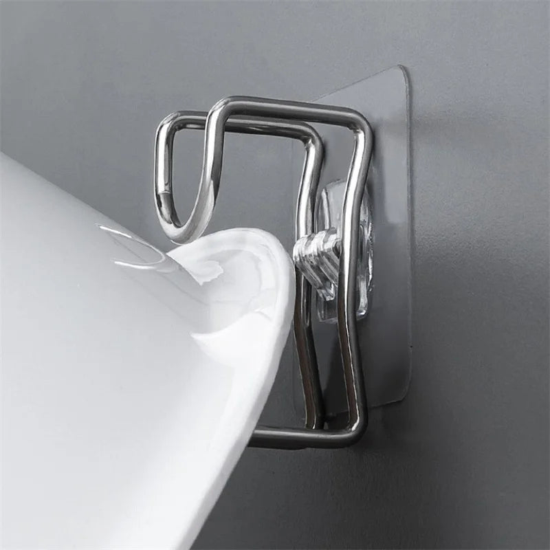 Punch-Free Stainless Steel Wall Hook – Kitchen & Bathroom Adhesive Wall Hook Axl