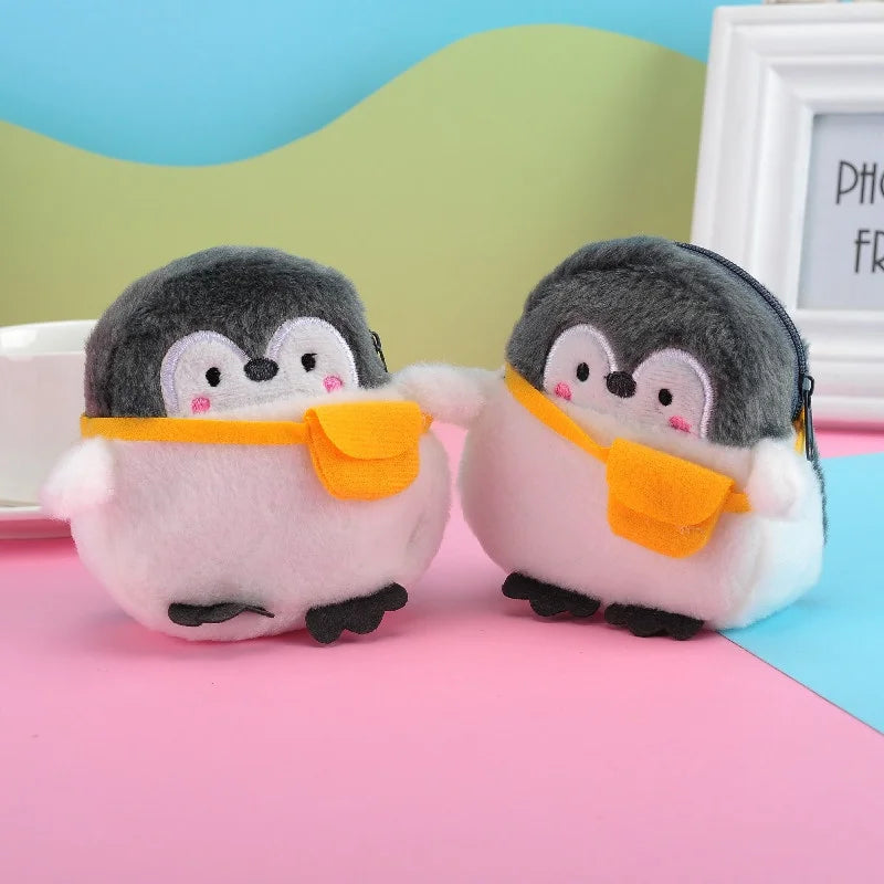 Kawaii Penguin Plush Coin Purse – Cute Mini Zipper Wallet Plush Coin Purse Axl