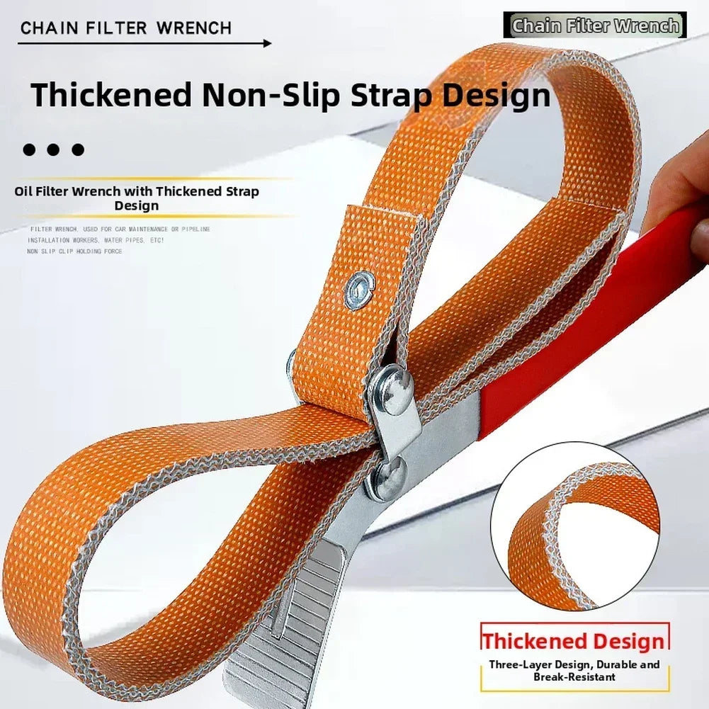Adjustable Belt Filter Wrench – Heavy-Duty Strap Opener Tool Belt Filter Wrench Axl