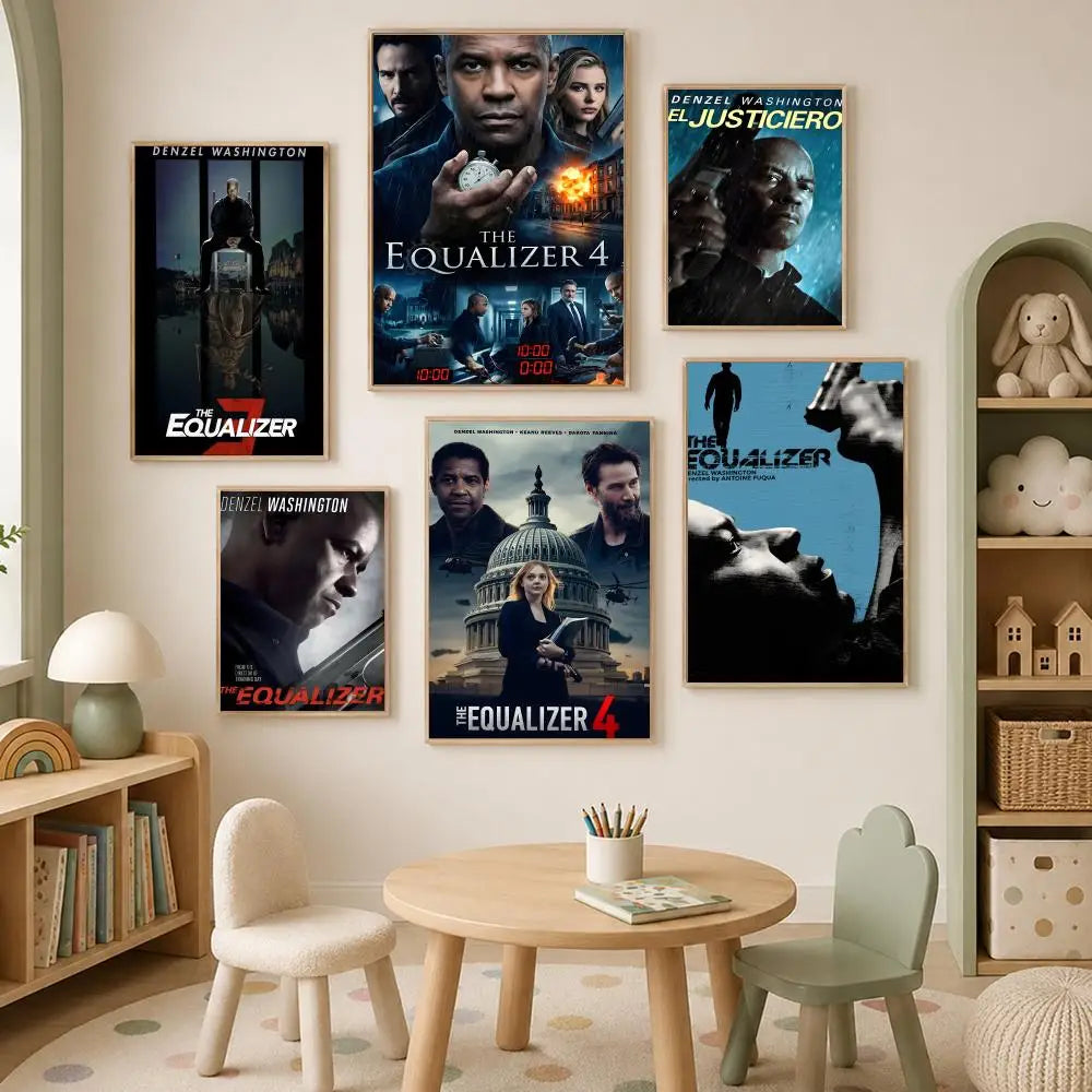 The Equalizer Movie Poster Self-Stick HD PVC Wall Art Decor Movie Wall Poster Axl