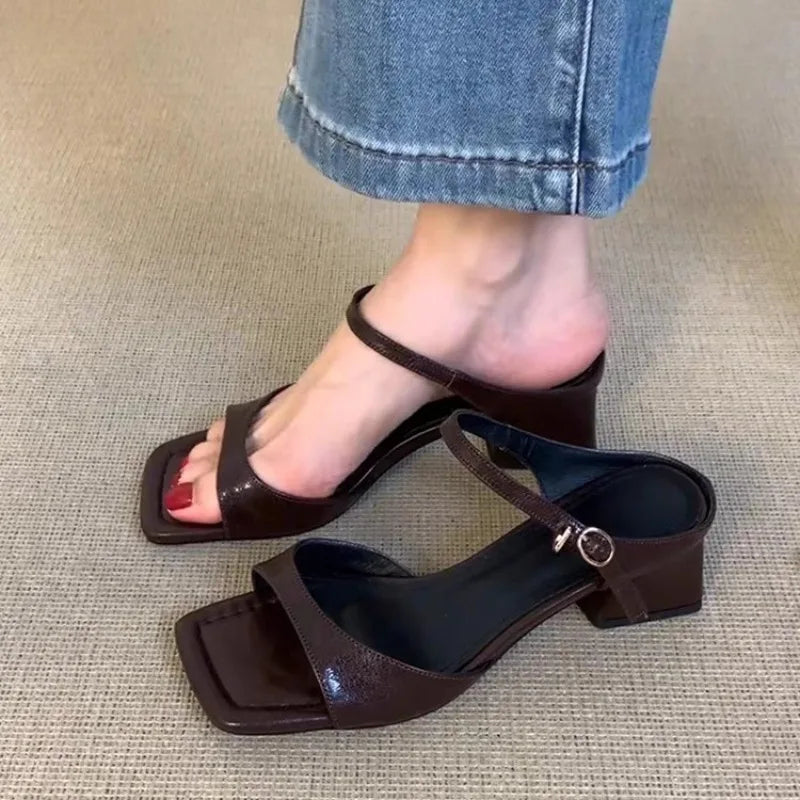 Women's Wide Fit Flip Slippers – Lightweight Platform Slides Platform Flip Slippers Axl 35 brown