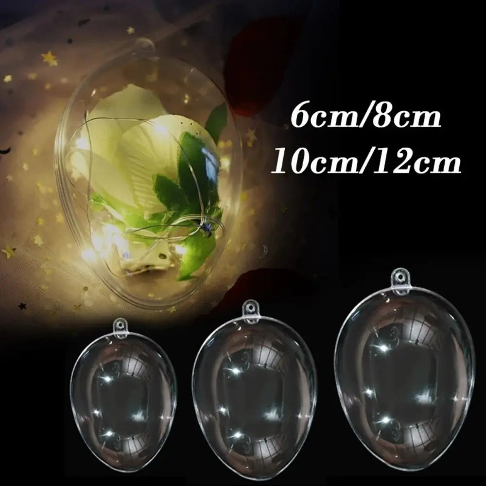 5-Pack Fillable Clear Plastic Easter Eggs – Hanging Party Decor Easter Egg Decorations Axl