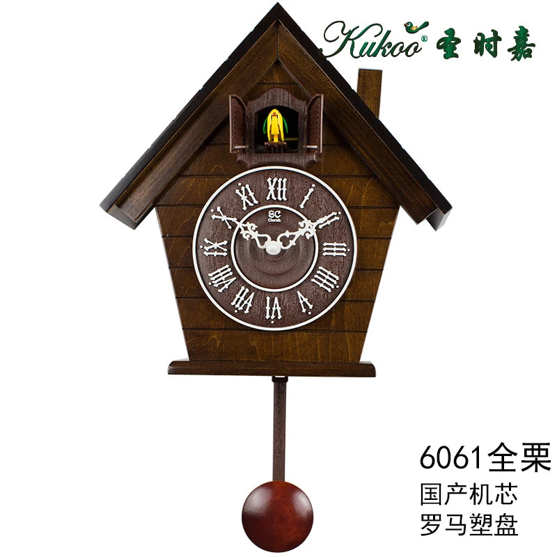 Wood Cuckoo Wall Clock – Bamboo Pendulum Bird Decor 12" Decorative Wall Clock Axl Style 8 29X44CM