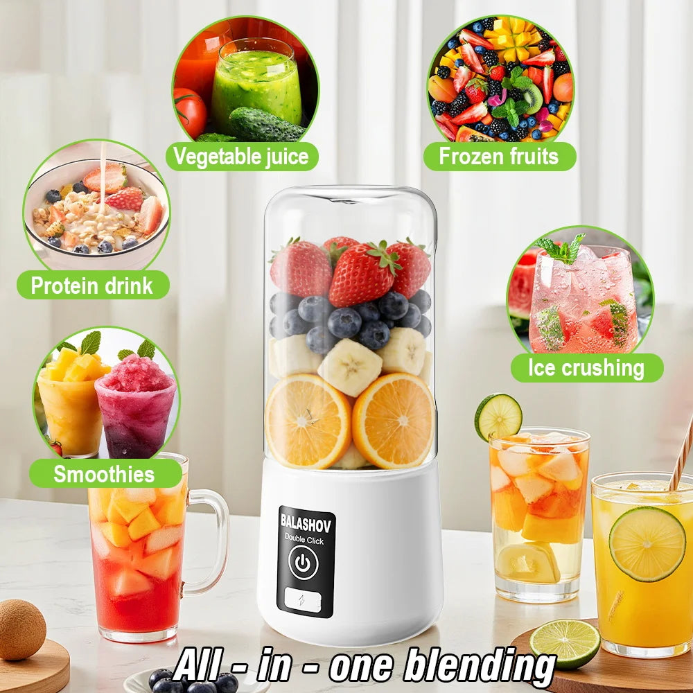 BALASHOV Rechargeable Portable Blender Juicer Cup 600ml Portable Blender Juicer Axl