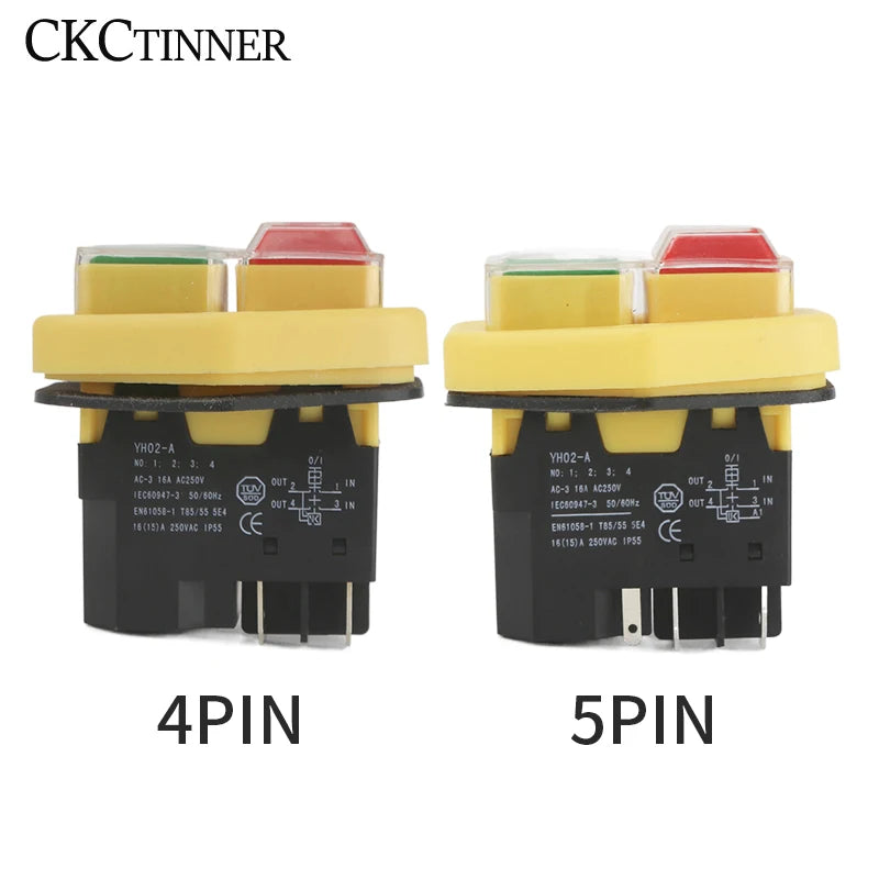 YH02 Electromagnetic Push Button Switch IP55 15A 220V CE Push Button Switch Axl