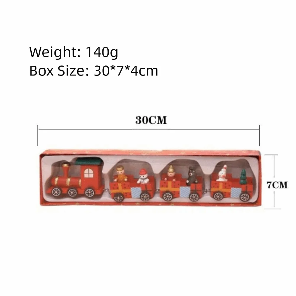Wooden Christmas Train Decoration – Multicolor Cartoon Animal Christmas Wood Decor Axl