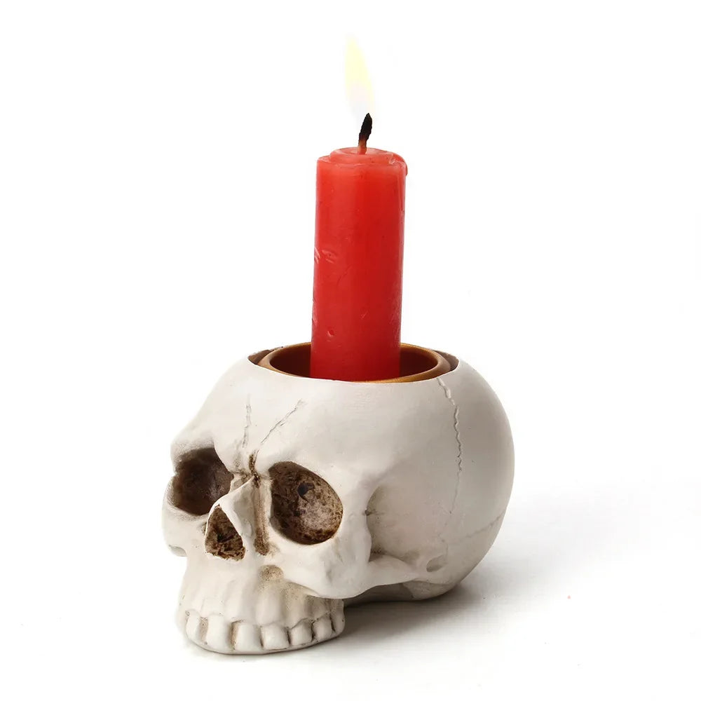 Halloween Skull Hand Candlestick Holder – Resin Skeleton Decor Candlestick Holder Axl