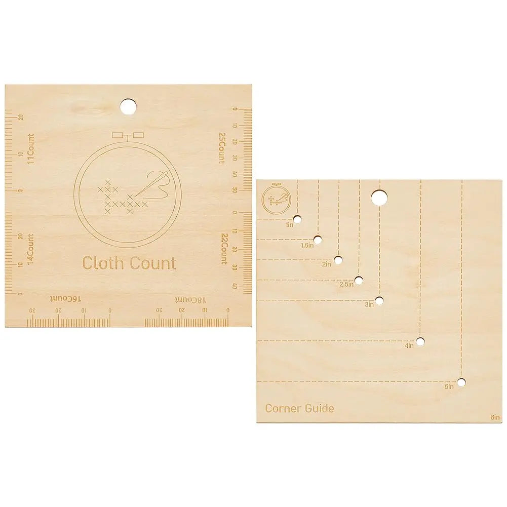 Wooden Cross Stitch Corner Gauge Template Set of 2 Embroidery Corner Gauge Axl AECH04-15772