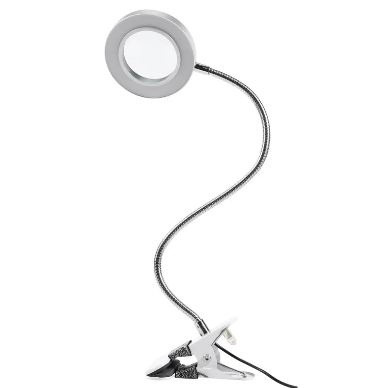 10X Folding Magnifying Glass Clip Desk Lamp with LED Light Magnifying Desk Lamp Axl