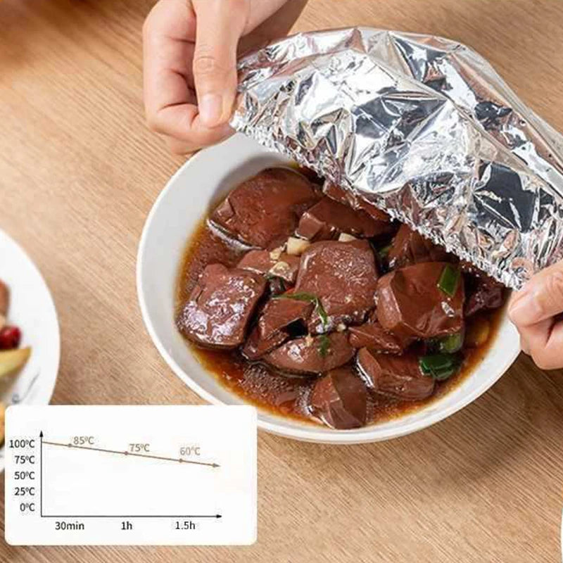 Reusable Aluminum Foil Insulation Cover for Lunch Box | 10/50 Pcs Food Insulation Cover Axl