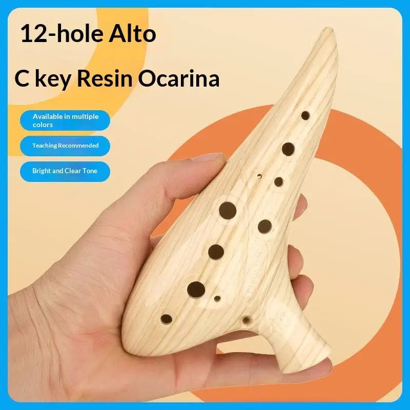 12-Hole Alto C Ocarina – Resin Wind Instrument for Beginners Wind Instrument Axl