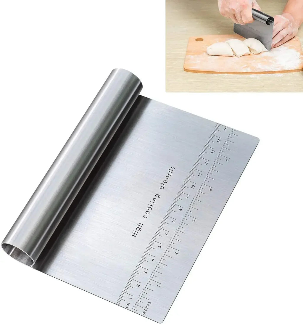Stainless Steel Dough Scraper & Pastry Cutter | Baking Tool Dough Scraper Tool Axl