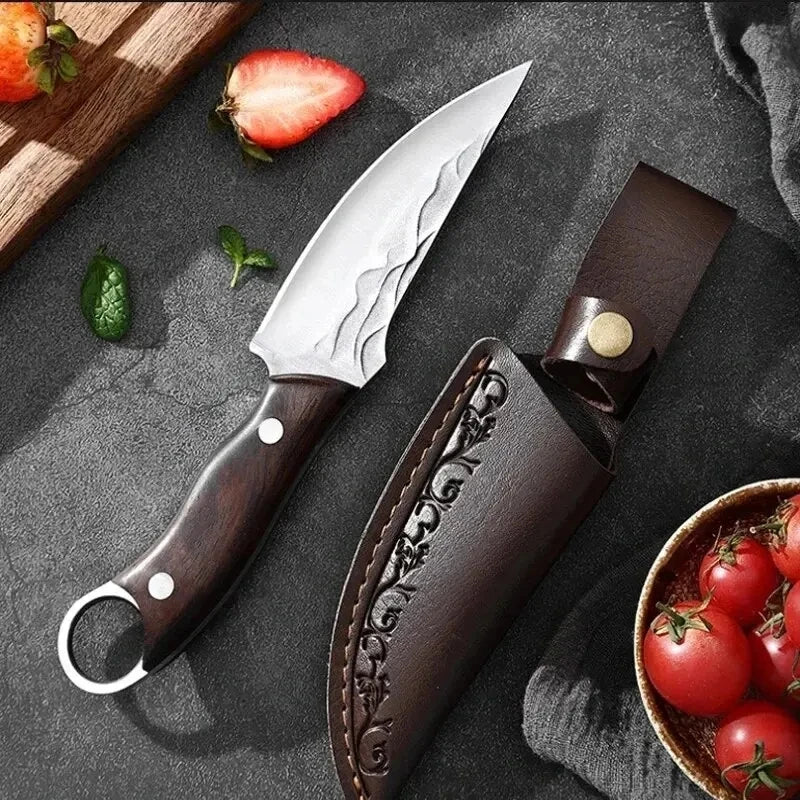 InLeung Stainless Steel Boning Chef Knife – Wooden Handle Kitchen Knife Axl