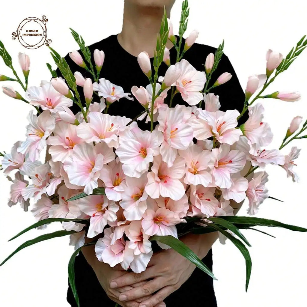 3-Pack Artificial Silk Orchid Stems – Faux Dendrobium Decor Artificial Flower Stems Axl
