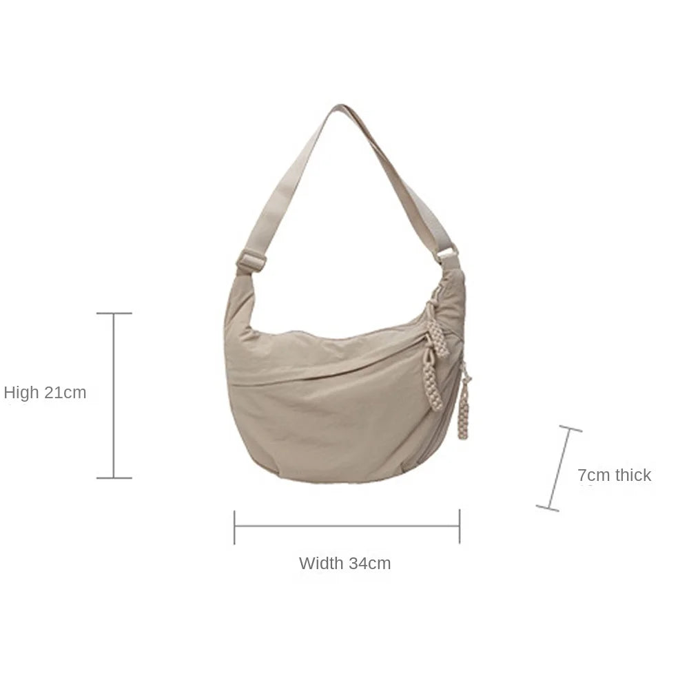 Large Canvas Crossbody Bag – Lightweight Dumpling Shoulder Bag Canvas Crossbody Bag Axl