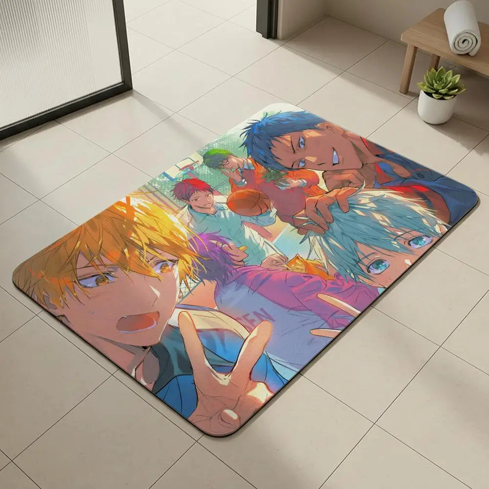Kuroko's Basketball Diatomite Bath Mat – Quick Dry, Non-Slip Diatomite Bath Mat Axl White1 50x80cm