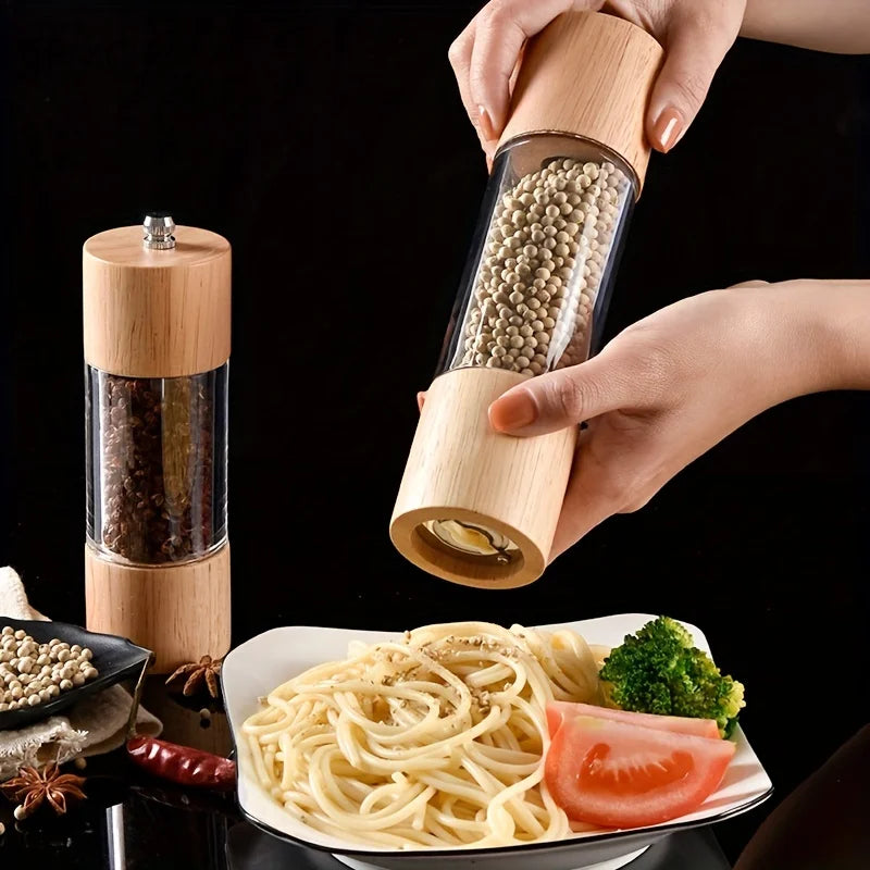 KEMORELA Acrylic & Wood Salt and Pepper Grinder Set Salt & Pepper Mill Axl