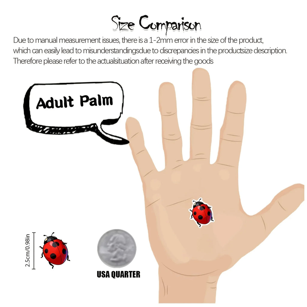 10 Cartoon Ladybug Stickers – Craft, Scrapbook & Decor Labels Craft Stickers Axl