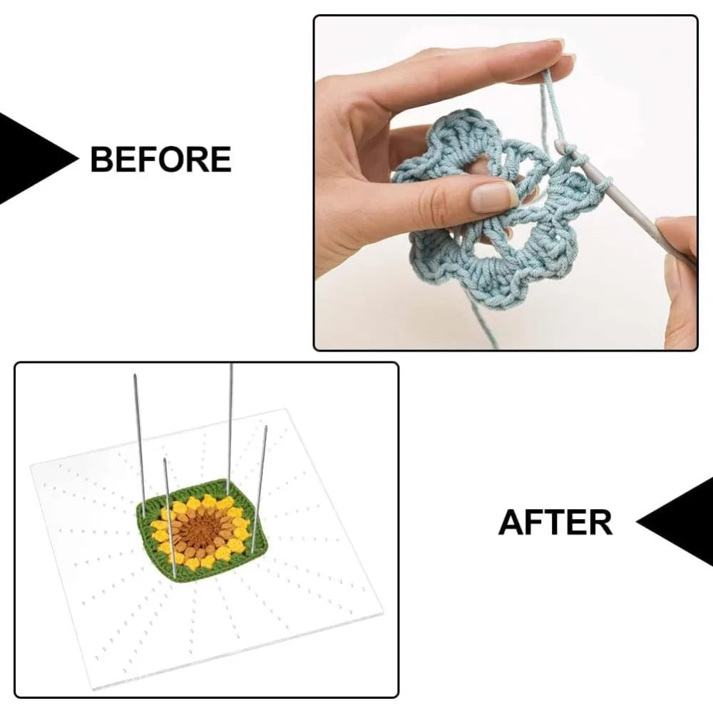 Clear Acrylic Crochet Blocking Board with Stainless Steel Pins Crochet Blocking Board Axl