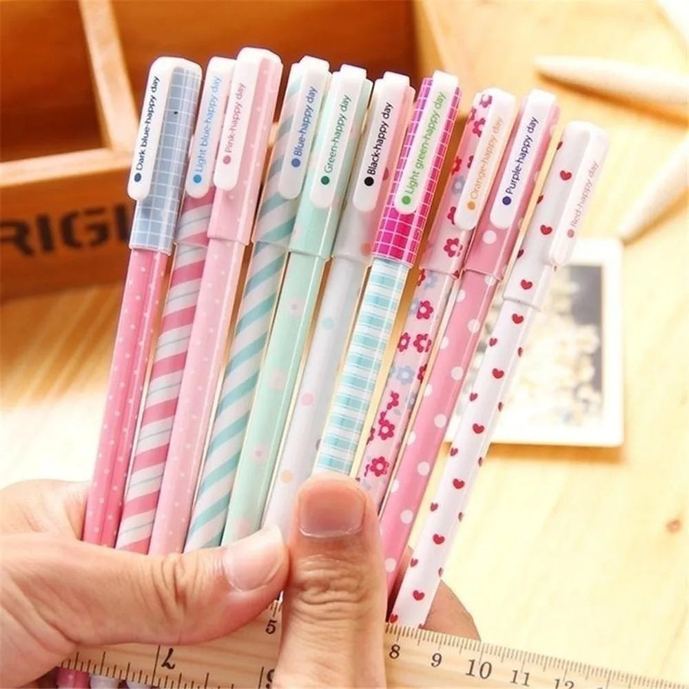 10-Piece Cute Colored Gel Pen Set – 0.38mm Fine Tip School Pens Gel Pen Set Axl