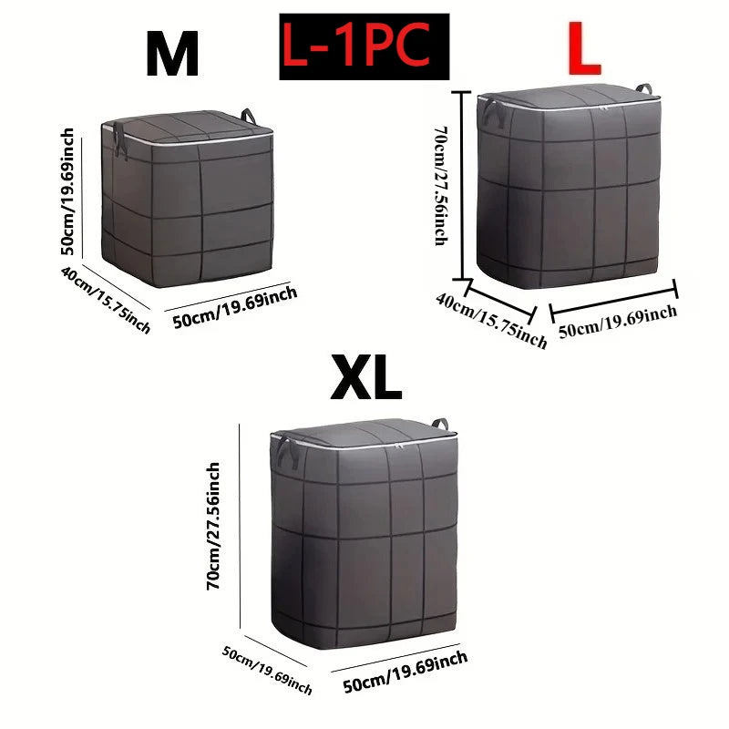 Large Fabric Storage Bag Zipper & Handles – Blankets & Clothes Fabric Storage Bag Axl L-1PC